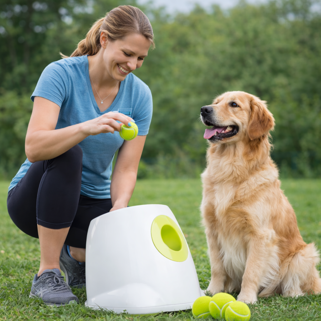 Interactive Automatic Dog Ball Launcher with Tennis Balls