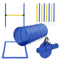 Dog Agility Training Set with Tunnel, Weave Poles, Jump Hurdle & Pause Box